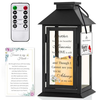 Memorial Lantern for Brother with LED Candle - color: Brother