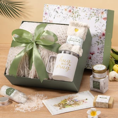 Self Care Get Well Soon Gift Baskets for Women Birthday Gifts Care Package - color: Ivory
