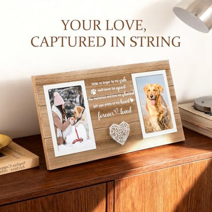 Sympathy Gifts for Loss of Dog, Dog Memorial Picture Frame for Pet Loss of Gift, Pet Loss Remembrance Gifts Large Picture Frame, Holds 2pcs 4x6 Pictures - style: loss of dog