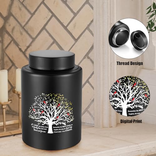 SOITIS Up to 140 lbs Medium Urn for Adult Human Ashes - 7.3 Inch Decorative Stainless Steel Cremation Urn, Big Keepsake Memorial Life Tree - size: Medium