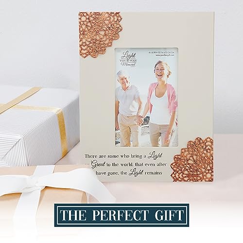 Pavilion Gift Company - Light Remains Memorial Photo Frame, (Holds 4 x 6-inch Photo), Bereavement Gift, Home Decor Gift For Death Of A Loved One, Remembrance Picture Frame, 1 Count, 7.5 x 9.5-inches