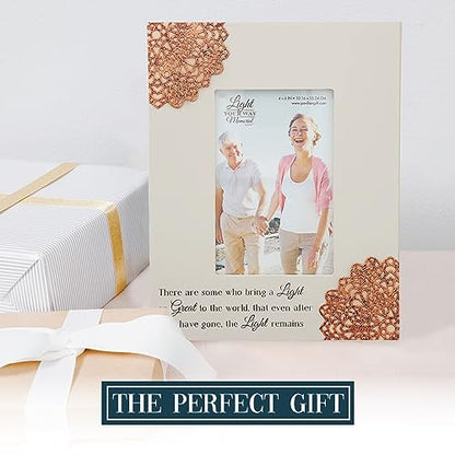 Pavilion Gift Company - Light Remains Memorial Photo Frame, (Holds 4 x 6-inch Photo), Bereavement Gift, Home Decor Gift For Death Of A Loved One, Remembrance Picture Frame, 1 Count, 7.5 x 9.5-inches