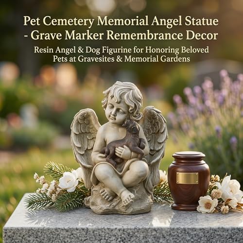 Topadorn Angel Wings Dog Memorial Statue