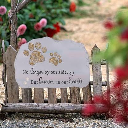Pet Memorial Stone for Dogs Cats, Rainbow Bridge Dog Memorial Stone for Remembrance Dog Passing Away Sympathy Gifts