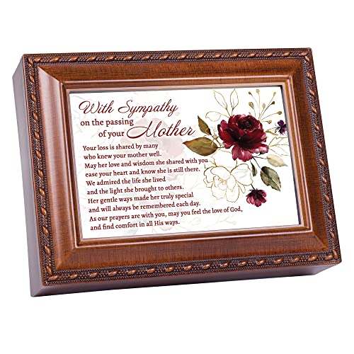 Cottage Garden Passing Mother Woodgrain Rope Trim Music Box Plays How Great Thou Art