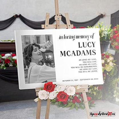 Personalized In Loving Memory Funeral Sign With Photo - Custom-Made Meaningful Sign To Commemorate A Loved One You Dearly Miss (Paper) - color: Sign 1