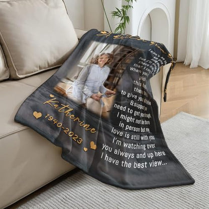 Vsmoedb Custom Memorial Blanket with Pictures for Loss of Loved One - color: Select11