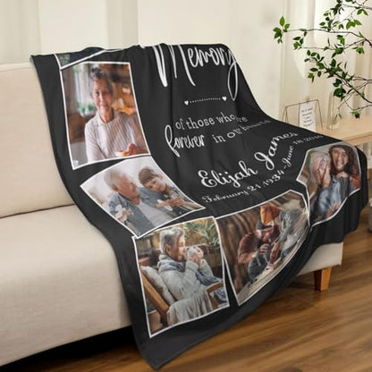Custom Memorial Blanket, Custom Picture Blankets Customized in Loving Memory Photo Blanket - color: Memorial Blanket 21