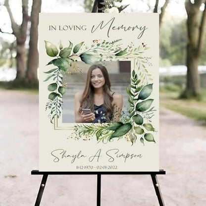 Wildflower Greenery Celebration of Life Welcome Sign, Funeral Welcome Sign, in Loving Memory Sign, Celebration of Life Funeral Sign, Celebration of Life Sign, Memorial Sign with Photo #Tf222 - color: Version #26