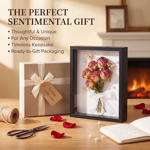3 Pcs 8x10 Inch Shadow Box Frames Acrylic,Shadow Box Frame Display Cases,Cases for Pressed Flowers Keepsakes Tickets Photos (Black) - color: Black