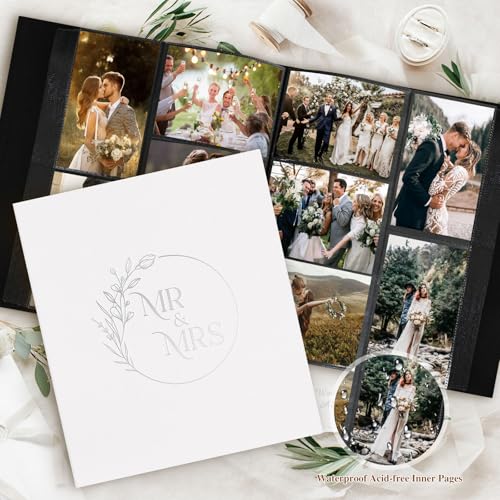 Lanpn Wedding Photo Album 4x6 1000 Pockets, Extra Big Large Capacity Linen Hardcover Newlywed Marriage Album Slip in Holds 1000 horizontal Vertical Photos (White) - color: Windowless-white, size: 1000 Photos