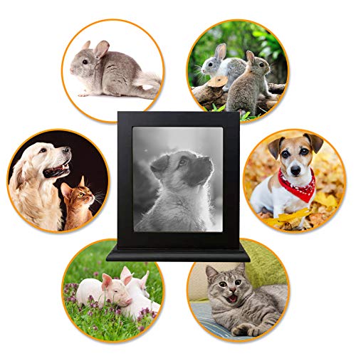 BRKURLEG Dog Urns for Ashes, Animal Wood Urn, Black - color: Black