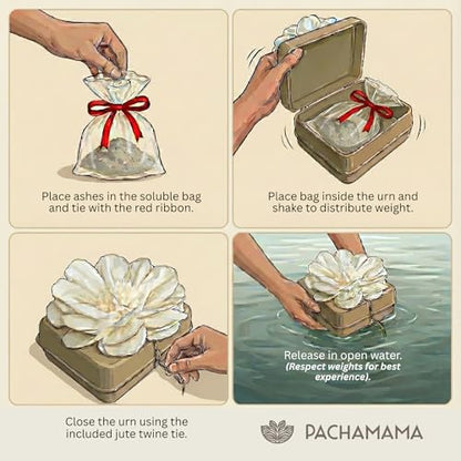 Biodegradable Water & Ocean Burial Urn – Cruise Approved | Ashes Scattering Ceremony – Lilac Flower (Medium)