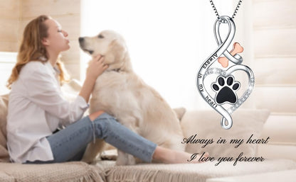 Sterling Silver Cat Necklace Jewelry Memorial Gifts for Cat Lovers | Cat Pendant Necklace ，Cute Dainty Animal Remembrance Jewelry Birthday Gifts for Cat Mom Her Women - style: Paw Print Necklace