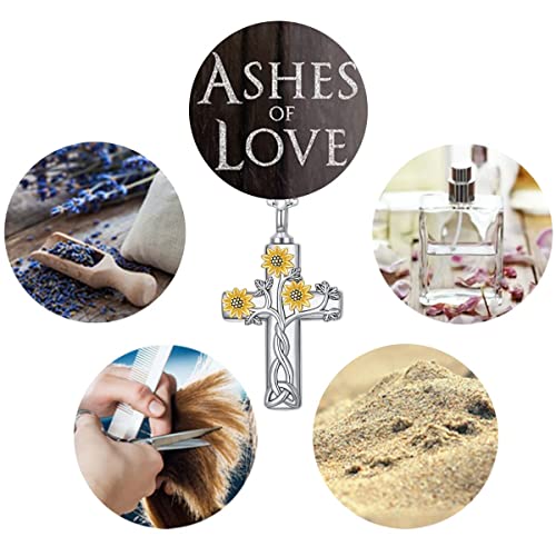 Cross Urn Necklace for Ashes 925 Sterling Silver Cremation Jewelry with Funnel Filler Kit Ashes Necklace for Human Women Girl Pets - color: G_Life of Tree Urn Necklace, style: Personalized