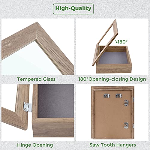 Frametory 8.5x11 Shadow Box Frame Display Case, 2-inch Depth (Tan, 4 Pack) - color: Tan, size: 8x10.5(4 Sets)