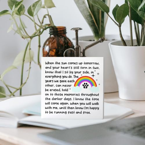 Sympathy Gift for Loss of Pet, Memorial Bereavement Gifts for Loss of Dog Cat Pet Owner Condolence in Loving Memory Gifts, Remembrance Desk Decor