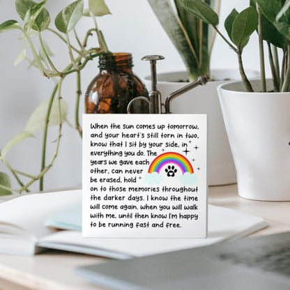 Sympathy Gift for Loss of Pet, Memorial Bereavement Gifts for Loss of Dog Cat Pet Owner Condolence in Loving Memory Gifts, Remembrance Desk Decor