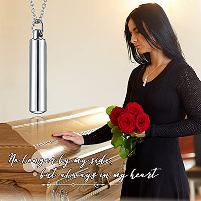 Yaomiao 10 Pcs Urn Necklace for Ashes Stainless Steel,Silver - color: Silver