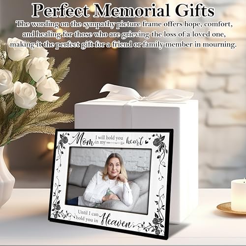 Memorial Picture Frame, Sympathy Gifts for Loss of Mother, Remembrance Gift for Mom Passing Away In Loving Memorial Frame for Tabletop Display Photo Insert - L05 - style: loss of mom 2