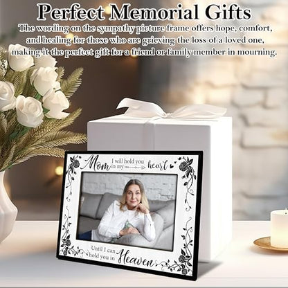 Memorial Picture Frame, Sympathy Gifts for Loss of Mother, Remembrance Gift for Mom Passing Away In Loving Memorial Frame for Tabletop Display Photo Insert - L05 - style: loss of mom 2