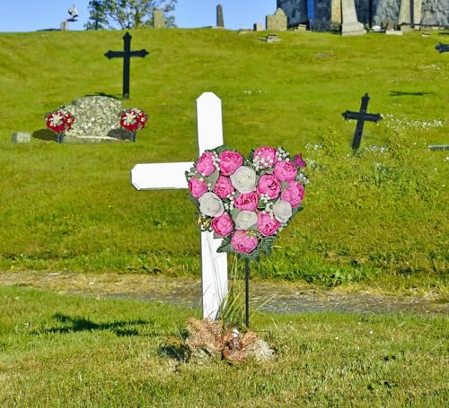Cemetery Wreaths for Grave Decoration, Headstone Wreath with Gravestone Flower