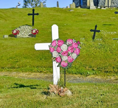 Cemetery Wreaths for Grave Decoration, Headstone Wreath with Gravestone Flower