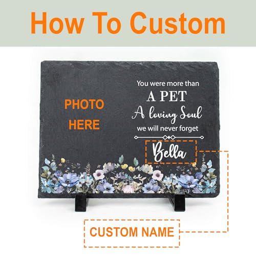 Custom Dog Memorial Stone for Loss Pet, Garden Rocks - color: Memorial 1