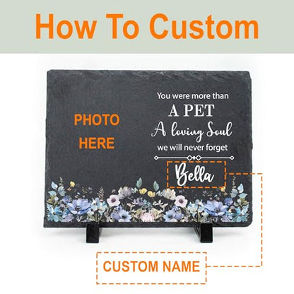 Custom Dog Memorial Stone for Loss Pet, Garden Rocks - color: Memorial 1
