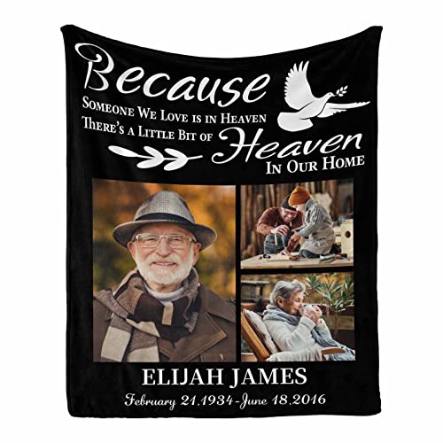 Awalys in Our Hearts Gifts for Loss of Mother Father Bereavement Husband Wife in Loving Memory Loved Ones Lost, Life Memorial Photo Blanket 50x60 Inches - color: Style 10, size: 50 x 60 Inches