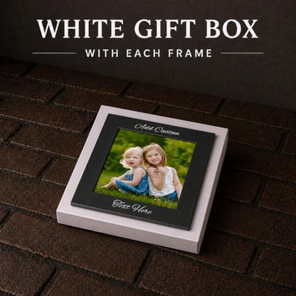 CustomGiftsNow Personalized Add Your Custom Text Engraved Anodized Aluminum Hanging/Tabletop Personlized Group Family Photo Picture Frame - size: 8x10-inch Vertical