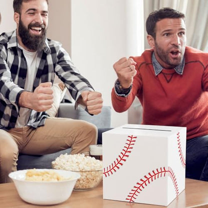 Hxezoc Baseball Card Box Sports Party Favors Post Box Cardboard Receiving Money Holder for Baseball Theme Wedding Reception, Baby Showers, Anniversary, Birthday Party, Table Centerpiece Decorations - style: Baseball