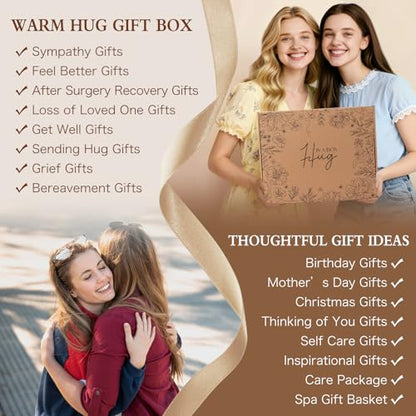 Get Well Soon Gift Baskets for Women, Earth Tone Self Care Package Box After Surgery Thinking of You Feel Better Gifts, Sympathy Gift Basket for Loss of Loved One, Inspirational Gifts for Sick Friends