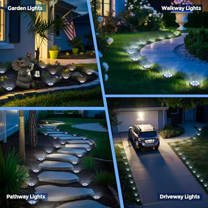 SOLPEX 12 Pack Small Solar Ground Lights, Driveway Lights Cool White - color: Cool White, size: 12 Pack
