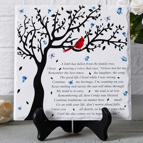 WOODEXPE Sympathy Plaque Sympathy Gift Memorial Gifts with Wooden Stand A Limb Has Fallen from The Family Tree Funeral Condolences Bereavement Grief Gifts Decor Sign Plaque for Loss of Loved One