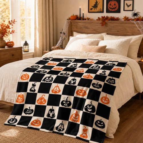 Halloween Blanket Scary Pumpkin Throw Blankets Gifts for Women Men 50"X60" - color: Spooky Pumpkin