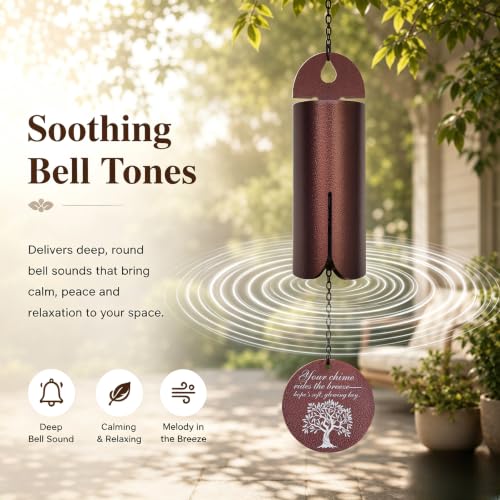 Deep Resonance Serenity Bell Heroic Wind Bell,27" Wind Chimes for Outside