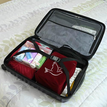 Velvet Urn Bag with TSA Approved Cremation Container | Holds Cremated Ashes of Human Adult | For Use in a Niche or Ground Burial | Fits the Crowne Burial Urn Vault (Black) - color: Black