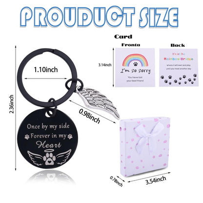 yaozeio Dog Pet Memorial Sympathy Gifts for Loss of Dog Memorial Sympathy Keychain Remembrance Key Ring for Loss of Dogs