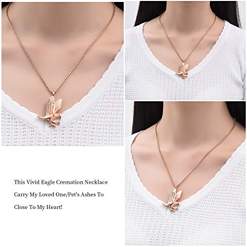 Oinsi Pet Cremation Jewelry - Heart Urn Necklaces for Dog Cat Ashes Keepsake Pet Paw Memorial Urn Pendant Ash Holder for Women Men - color: B-rose Gold