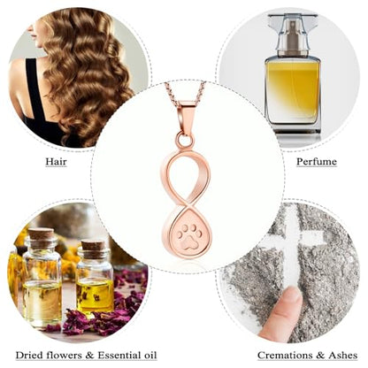 Oinsi Infinity Love Pet Cremation Jewelry for Ashes of Dog/Cat Funeral Keepsake Urn Necklace Pendant Memorial Jewellery - color: A-Customize-Image