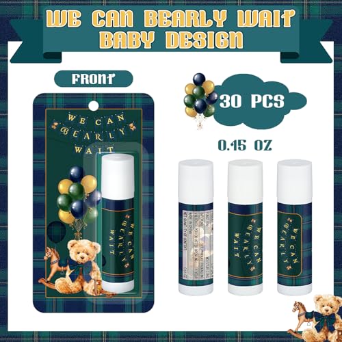 30 Pack Tartan Plaids Baby Shower Games Prizes We Can Bearly Wait Party Gifts Bulk Lip Balms Favors for Winners Adults Guests Bear Gender Reveal Favors Baby Shower Souvenirs Gift Bags Stuffers - style: Tartan Plaids Bear