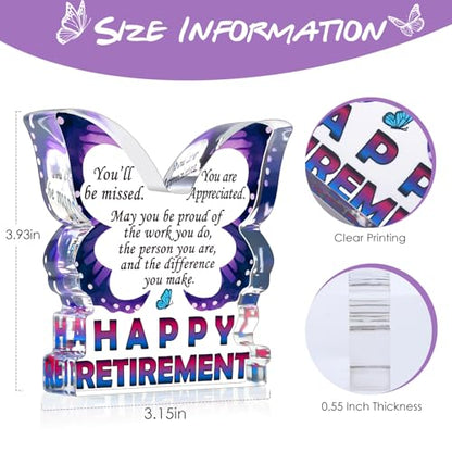 Retirement Gifts for Women 2026, Retired Gifts for Friends Boss Nurse Teachers Retirees Colleagues, Farewell Gift Going Away Gift for Coworkers, Happy Retirement Decorative Signs Plaques - style: Happy Retirement