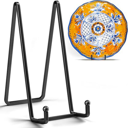 IPAME 4 Pack 10 Inch Large Plate Stands for Display - Metal Square Wire Plate Holder Display Stand + Picture Stand for Book, Platter, Plaque, Photo Easel - size: 10 Inch
