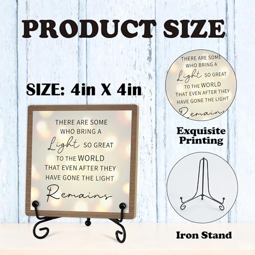 Sympathy Desk Decor Sign, Celebration Of Life Decorations, Desk Decor Signs For Home Bedroom, There Are Some Who Bring A Light Sign, Wooden Decoration With Stand -D03 - style: Brown WoodSign4