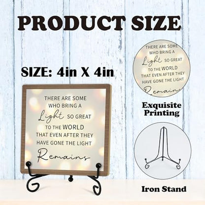 Sympathy Desk Decor Sign, Celebration Of Life Decorations, Desk Decor Signs For Home Bedroom, There Are Some Who Bring A Light Sign, Wooden Decoration With Stand -D03 - style: Brown WoodSign4