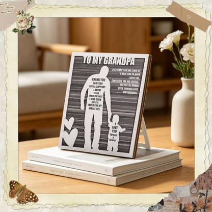 Rustic Grandpa and Grandson Sign - Gifts for Grandpa from Grandson Ideal for Father's Day, Birthdays, Grandparents Day, Christmas - style: Grandpa & Grandson