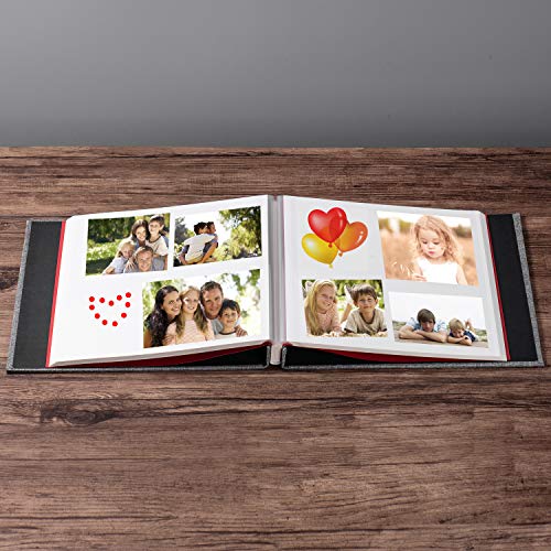 Large Photo Album Self Adhesive for 4x6 5x7 8x10 Pictures Magnetic Scrapbook Album 20 Sheets / 40 Pages Linen Cover DIY Photo Album with A Metallic Pen and and Plastic Board(Grey) - color: Grey, size: 11"x10.8" 40 Pages