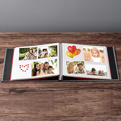Large Photo Album Self Adhesive for 4x6 5x7 8x10 Pictures Magnetic Scrapbook Album 20 Sheets / 40 Pages Linen Cover DIY Photo Album with A Metallic Pen and and Plastic Board(Grey) - color: Grey, size: 11"x10.8" 40 Pages