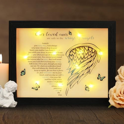 Memorial Gifts LED Shadow Box Sympathy Gift Condolences Grief Angel Wings - size: Angel Wings